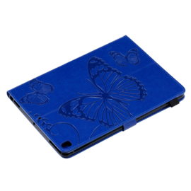 Luxe Bescherm-Etui Map voor iPad 10.2 - iPad Air 10.5  - "Vlinder"  Blauw