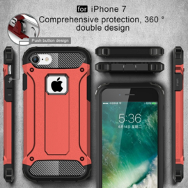 iPhone 7 - Hybrid Tough Armor-Case Bescherm-Cover Hoes - Rood