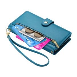 Luxe Portemonnee - Etui  Hoes Tas voor Samsung Galaxy S26   - Met Schouder - Draagkoord -  Blauw