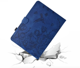 Bescherm-Etui Map Cover voor  Apple iPad 10 - 11 -  A16 - 10.9  -  Kolibrie  -  Blauw  - A2696