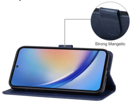 Luxe Boek-Etui Hoes  voor Samsung Galaxy A35    Blauw