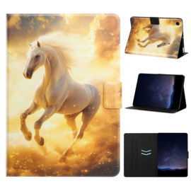 Luxe Bescherm-Etui Hoes Map voor Samsung Galaxy Tab  A9 Plus - A11 Plus - 11"  -   "Paard"