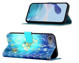 Bescherm-Etui Mapje Hoes voor iPod Touch   - Blauw - Gouden Vlinder
