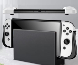 Grip TPU Bescherm Hoes Cover voor Nintendo Switch  OLED - Wit