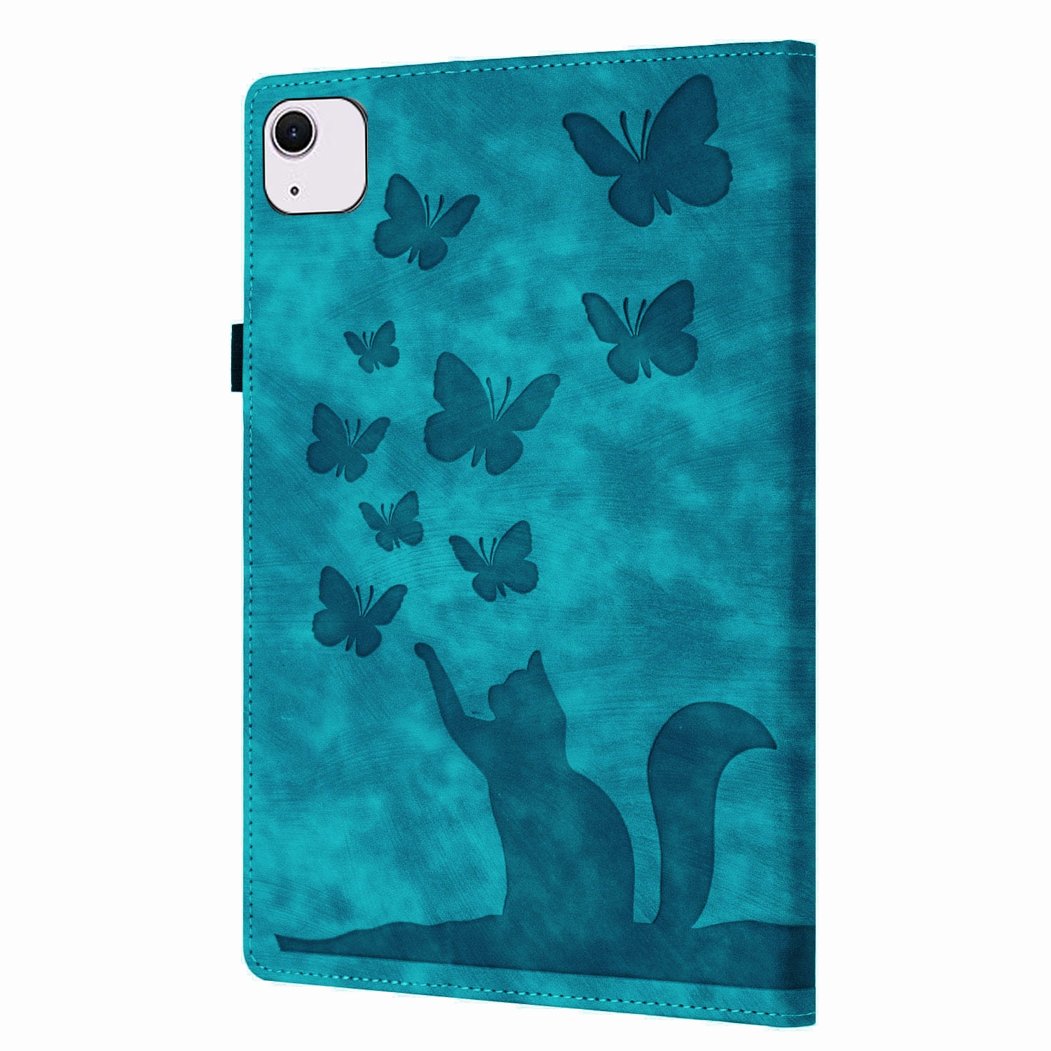 Bescherm-Etui Hoes Map voor  Apple iPad Air 11"  - Kat en Vlinders  -  Groen
