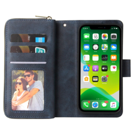 BookCover - 9 Cards - Wallet Etui voor iPhone 13 - iPhone 14  -  Blauw
