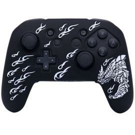 Silicone Hoes / Skin voor Nintendo Switch Pro Controller -  White  Dragon