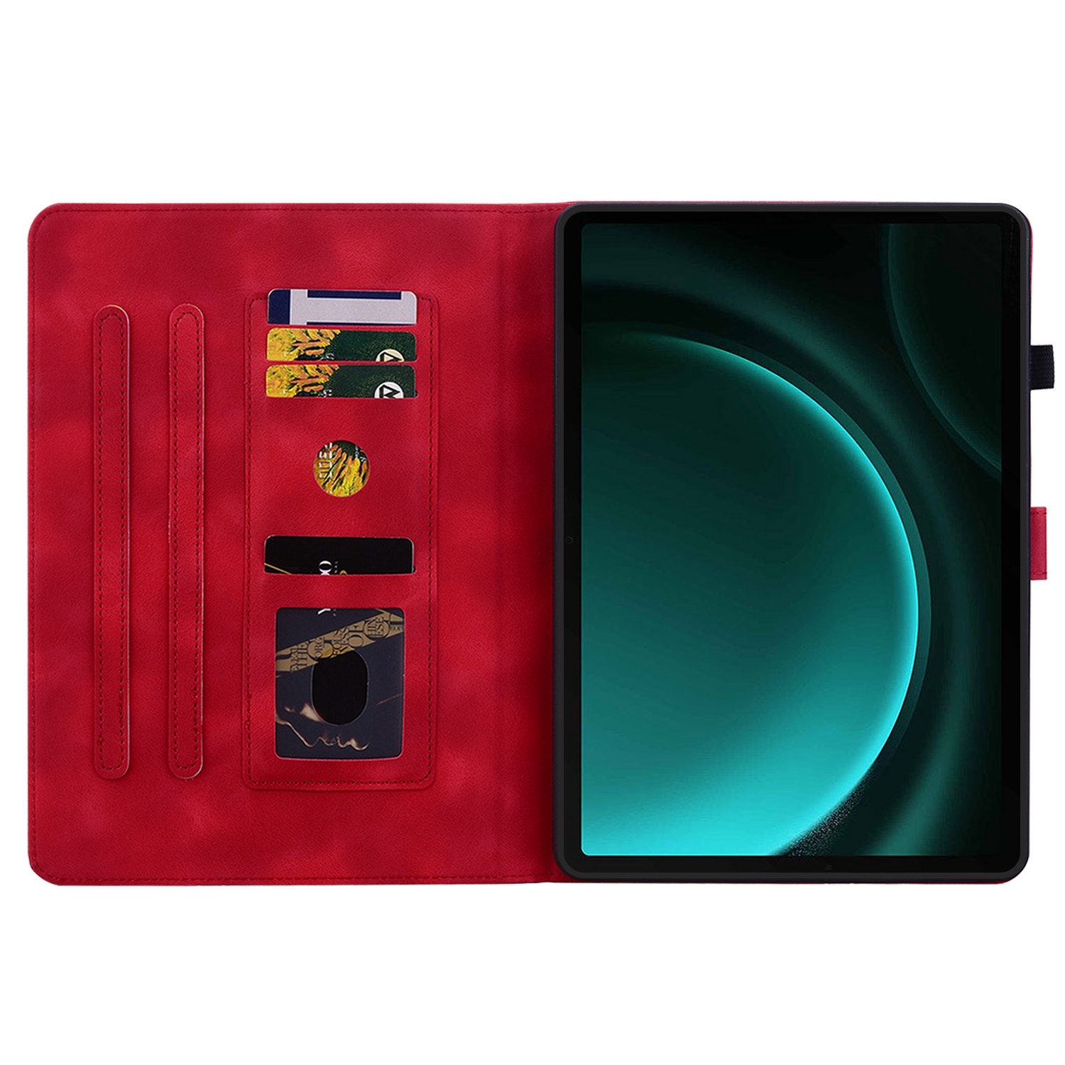 Luxe Bescherm-Etui Hoes Map voor Samsung Galaxy Tab S9 FE  -  S10 FE  -  10.9"  -    Lelie  - Rood