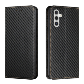 Luxe BookCover Hoes Etui voor Samsung Galaxy A34  -  Zwart-Carbon