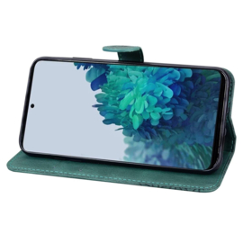 BoekCover Etui Hoes voor Samsung Galaxy S26 PLUS  -   Groen   -  Vlinder  - Reliëf