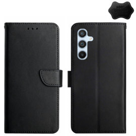 Lederen BoekCover Hoes Etui voor Samsung Galaxy S24 - S25  -  Zwart