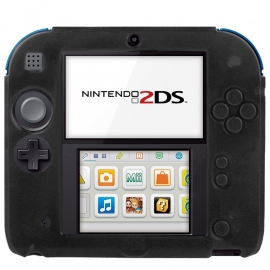 Silicone Bescherm Hoes voor Nintendo 2DS. Zwart