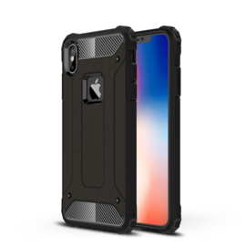 iPhone X  -  XS MAX - Hybrid Tough Armor-Case Bescherm-Cover Hoes - Zwart