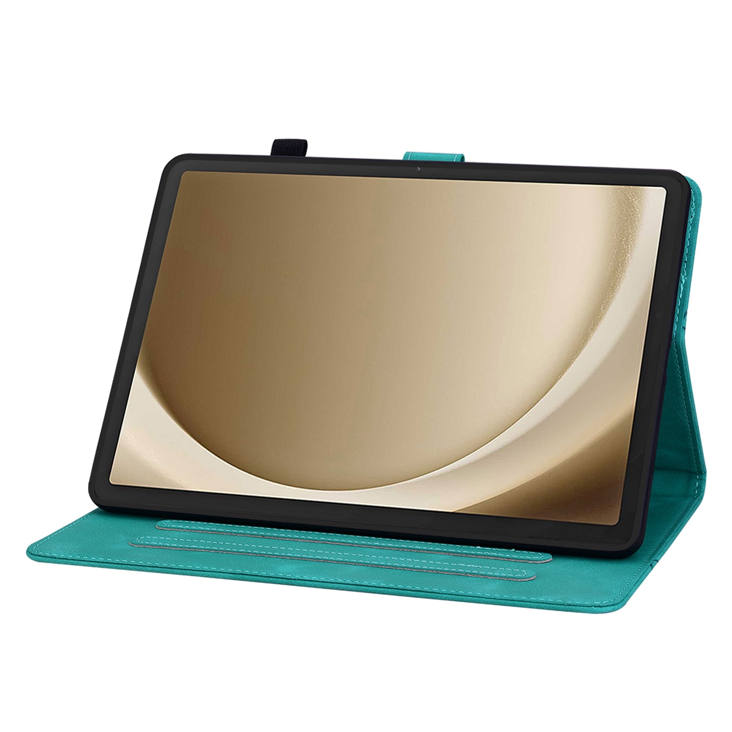 Luxe Bescherm-Etui Hoes Map voor Samsung Galaxy Tab A9 Plus  -  11"  -    Lelie  - Turquoise