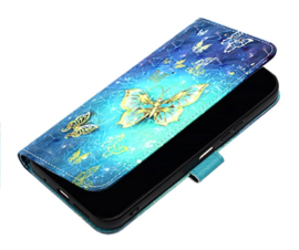 Bescherm-Etui Mapje Hoes voor iPod Touch   - Blauw - Gouden Vlinder