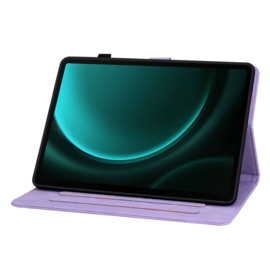 Luxe Bescherm-Etui Hoes Map voor Samsung Galaxy Tab S9 FE  -  S10 FE  -  10.9"  -    Lelie  - Paars