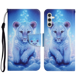 BookCover Hoes Etui voor Samsung Galaxy A55  -    Welp Blauw