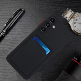 TPU Bescherm-Hoes Skin Cover met Pas-vak voor Samsung Galaxy S26 -  Zwart