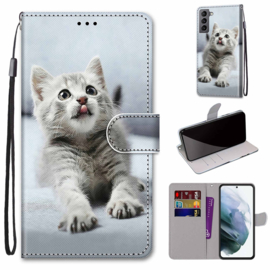 BookCover Hoes Etui voor Samsung Galaxy S22 5G  - Lieve Kitten