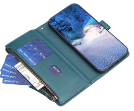 9 Pas - Portemonnee Etui Hoes voor Samsung Galaxy A34   -  Groen
