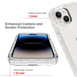 Flex-Cover TPU Bescherm-Hoes Skin + Screenprotector voor iPhone 15 - Transparant