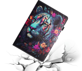 Luxe Bescherm-Etui Hoes Map voor Samsung Galaxy Tab A9 Plus - 11    "Tijger"