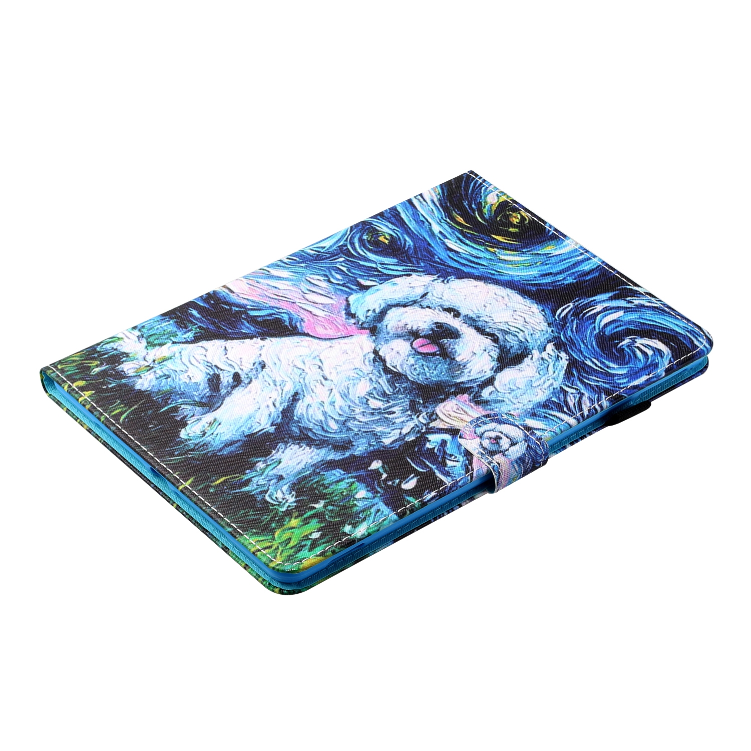 Bescherm-Etui Hoes Map voor Samsung Galaxy Tab A9 Plus - 11 -  Hondje - Schilderij-stijl