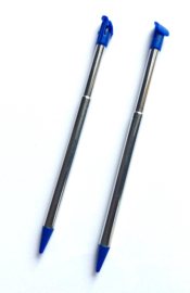 2x Inschuifbare Aluminium Stylus Pen voor New Nintendo 3DS XL   Blauw