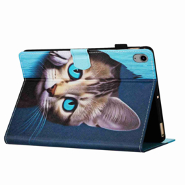 Bescherm-Etui Map Cover voor Apple iPad 10 - 11 -  A16 - 10.9 - Kat - Blauw