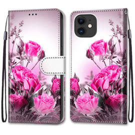 BookCover Hoes Etui voor iPhone 13 - iPhone 14     Roses