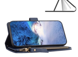 9 Pas - Luxe BookCover Wallet Etui voor Samsung Galaxy S24 ULTRA   Blauw