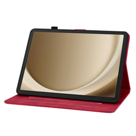 Luxe Bescherm-Etui Hoes Map voor Samsung Galaxy Tab A9 Plus  -  11"  -    Lelie  - Rood