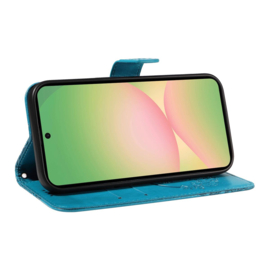 BoekCover Hoes Etui voor Samsung Galaxy A57  -  Vlinder -  Blauw - V1*