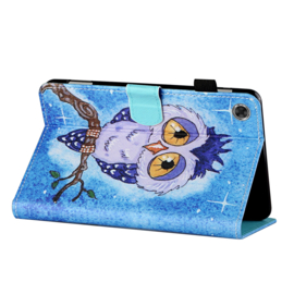 Luxe Bescherm-Etui Hoes Map voor Samsung Galaxy Tab  A11 Plus - A9 Plus - 11"    "Cartoon Uil"