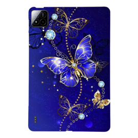 TPU Flex Bescherm- Hoes Cover Skin voor Xiaomi Pad 7 - Pad 7 PRO  -  Vlinder Blauw