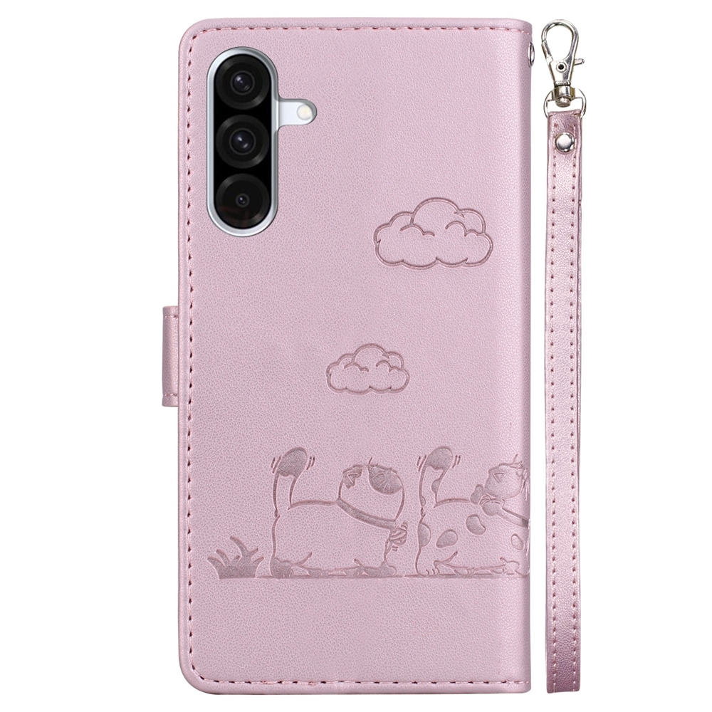 BookCover Hoes Etui voor Samsung Galaxy A56 - A36  -  Cartoon Cats  - Roze   - Reliëf