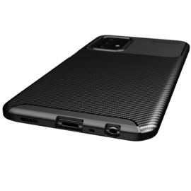 Samsung Galaxy A52 A52S  - Carbon TPU Bescherm-Hoes Skin - Zwart