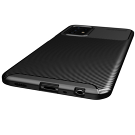 Carbon TPU Bescherm-Hoes Skin voor Samsung Galaxy A72 Zwart