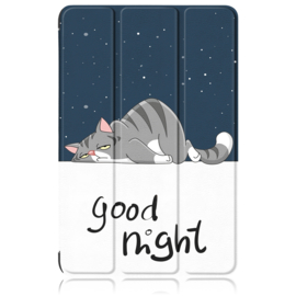 Cover Map Hoes voor Samsung Galaxy Tab A9  PLUS - 11    -  Good Night Cat