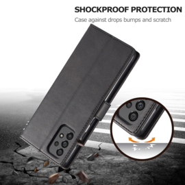 PU BookCover Hoes Etui voor Samsung Galaxy A73    Zwart