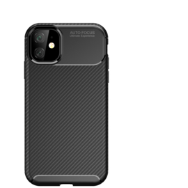 Luxe TPU Carbon  Bescherm-Hoes  voor iPhone 12 Mini    Zwart