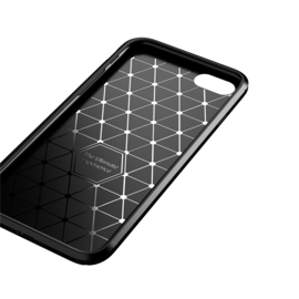 Luxe TPU Carbon  Bescherm-Hoes  voor iPhone SE 2020 2022     Zwart