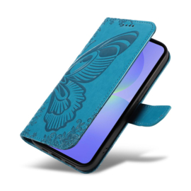 BoekCover Hoes Etui voor Samsung Galaxy A37 - A36 - A56  -  Vlinders -  Blauw - V1*