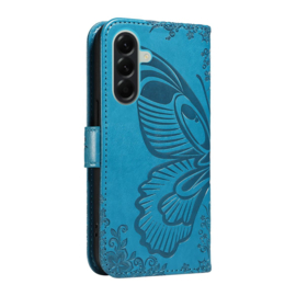 BoekCover Hoes Etui voor Samsung Galaxy A57  -  Vlinder -  Blauw - V1*