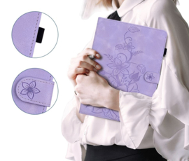 Bescherm-Etui Hoes Map voor Samsung Galaxy Tab S11 - 11"- Lelie - Paars