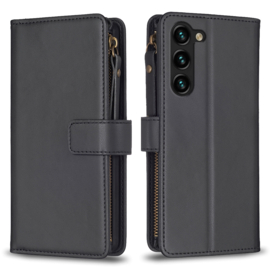 9 Pas - Luxe BookCover Wallet Etui voor Samsung Galaxy S23 PLUS    Zwart