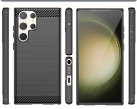 Samsung Galaxy S23 Ultra -  TPU Bescherm-Hoes Skin - Zwart