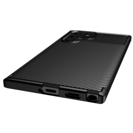 Samsung Galaxy S22 Ultra   - Carbon TPU Bescherm-Hoes Skin - Zwart