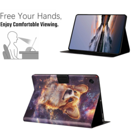 Luxe Bescherm-Etui Hoes Map voor Samsung Galaxy Tab  A9 Plus - A11 Plus - 11"  -   "Corgi"