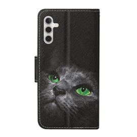 BookCover Hoes Etui voor Samsung Galaxy A54  -    Kat - Eyes  - Zwart